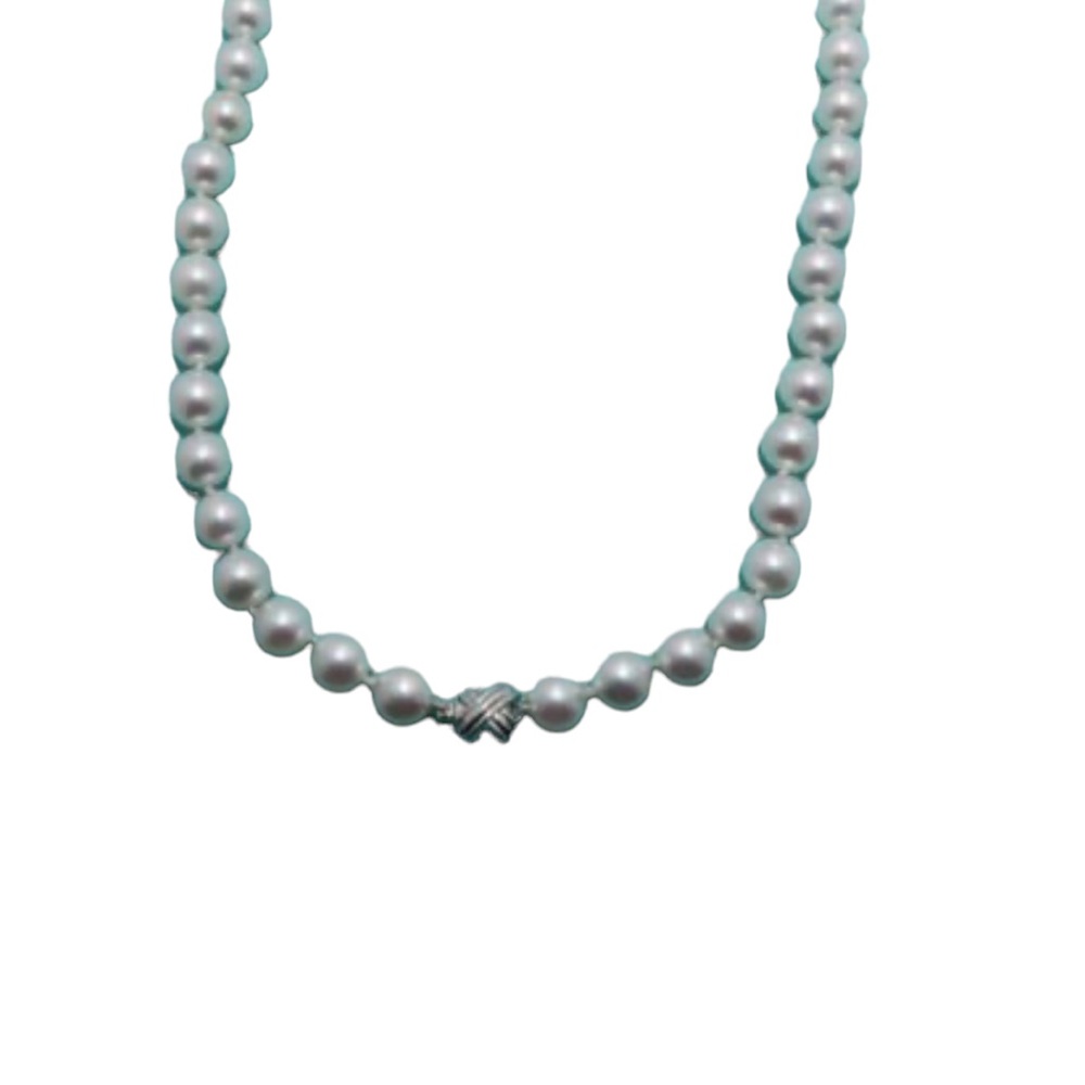 Tiffany & Co White Gold & Akita 18” Pearl necklace - Picture 6 of 8